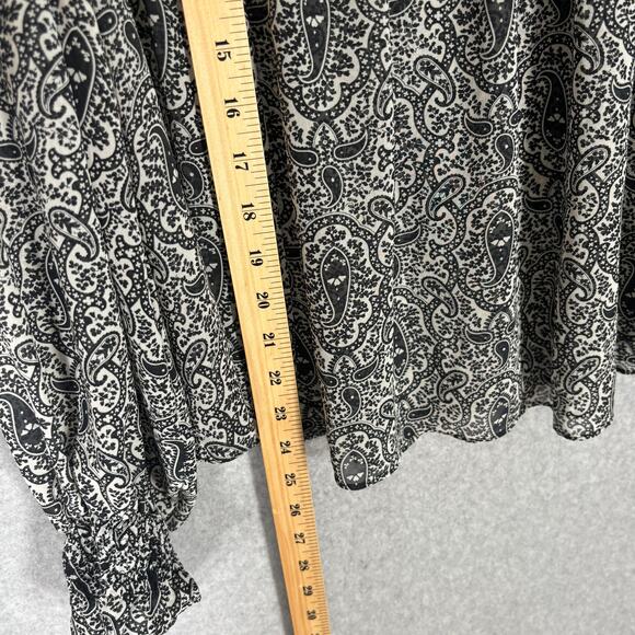 Zara Blouse Large Paisley Ruffle Smocked Cottage Coquette Feminine Babydoll Boho - Picture 8 of 12